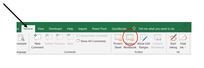 Protect Structure of Workbook Graphic